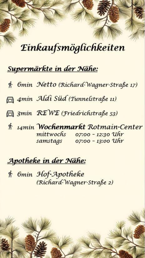 2-Zimmer Themen-Apartment Im Zentrum, Naehe Oper Bayreuth Eksteriør bilde
